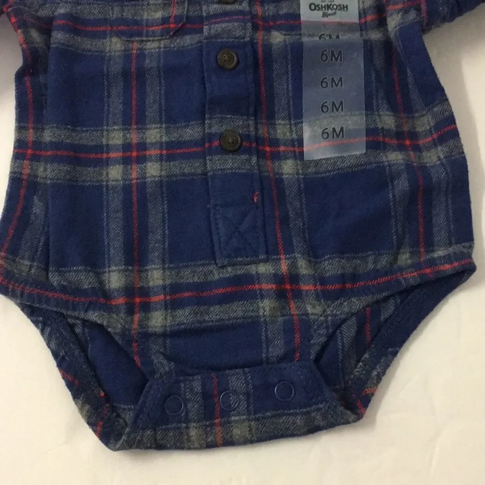 🔥Oshkosh one piece romper baby boys Sz 6 months New